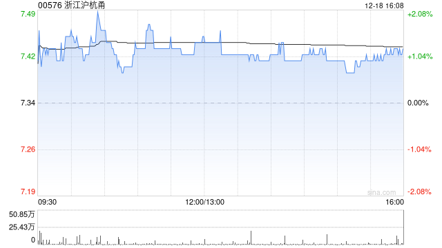 浙江沪杭甬遭贝莱德减持约45.62万股 每股作价7.42港元